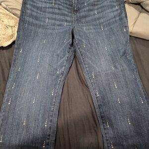 JCPenney Women's Embellished Straight Leg Jeans - Dark Blue